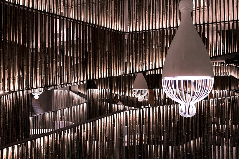 Stylisches Interior Design Aus Bambus Schmuckt Restaurant In