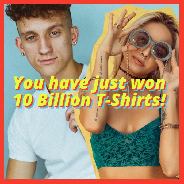 T-Shirt Gewinnspiel Werbedesign fuer Millennials 2020